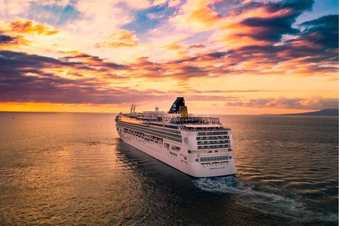Leaving harbour at sunset