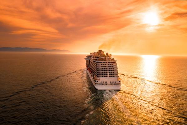 At sea